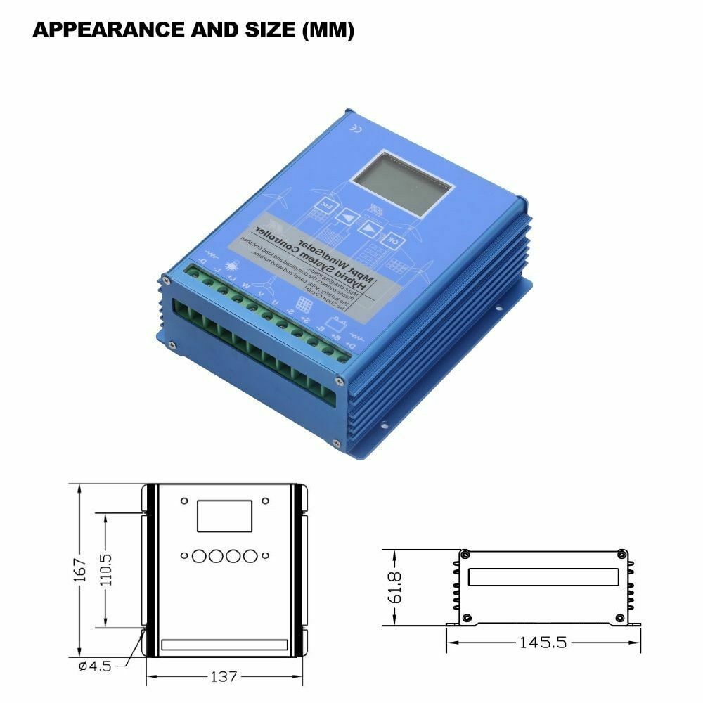 2000W MPPT Wind Solar Hybrid Charge Controller Solar&Wind Power Dunpload 48V