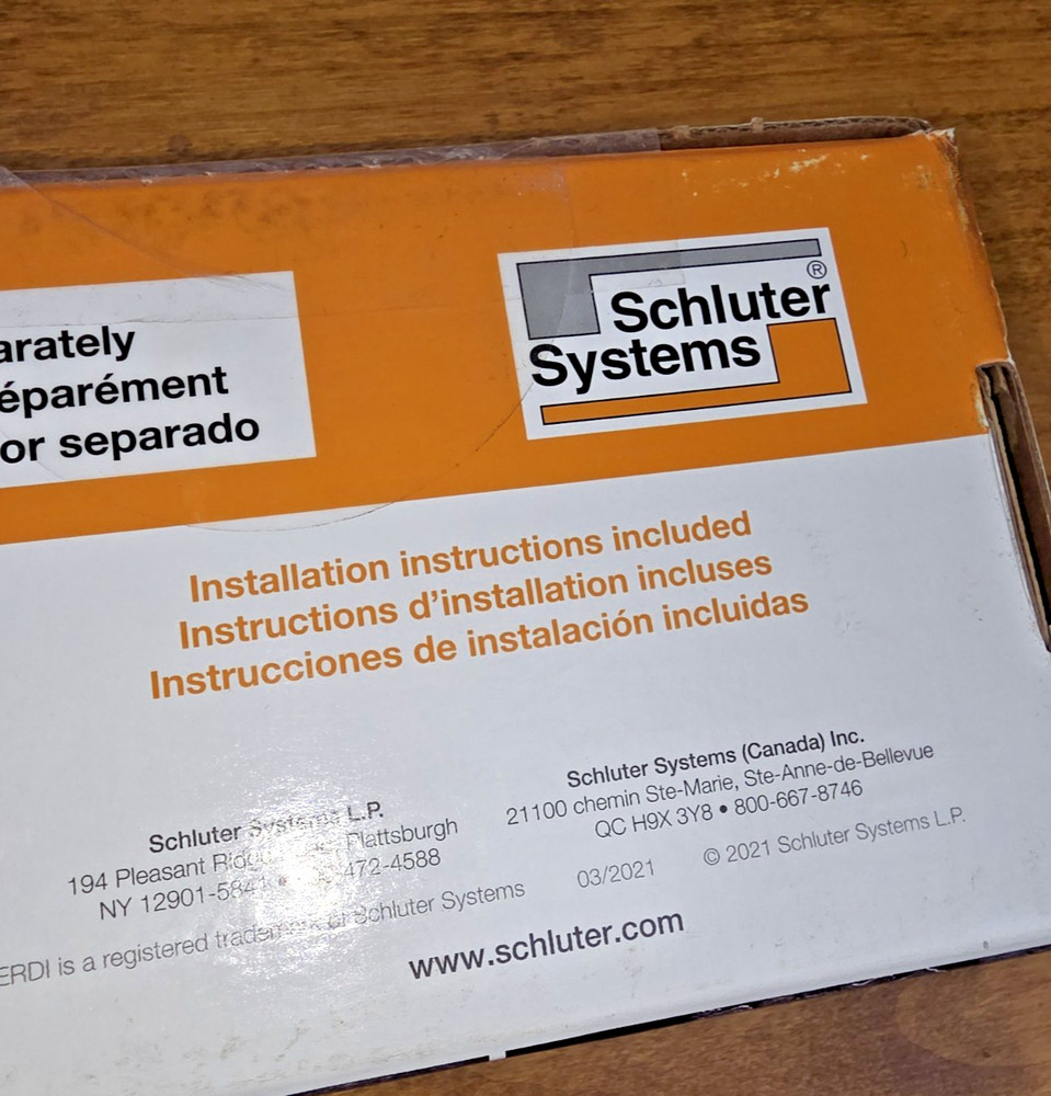 Schluter-Kerdi-Line Tileable Rectangle GRATE ONLY for linear drain 24" NIB