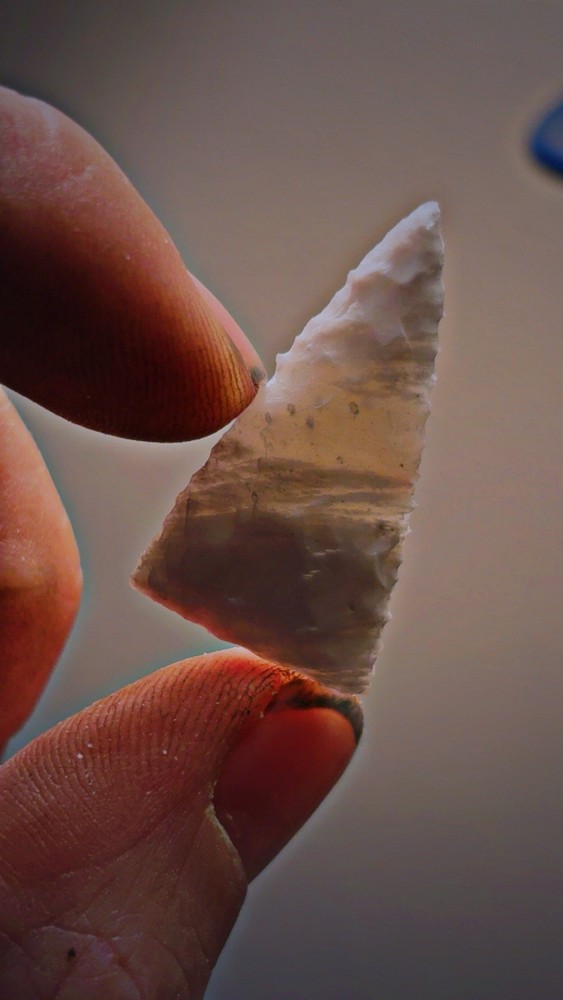 Flintknapped Novaculite Stone Madison Type Triangular Arrowhead