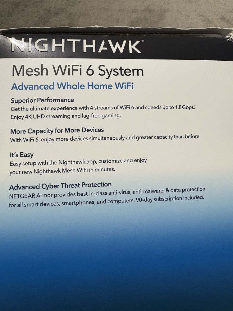 Nice Complete Kit Netgear Modem + Nighthawk Wifi 6 Mesh Router + 2 Satellites
