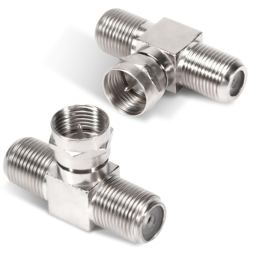 Easy Install Coaxial Cable Splitters 2 Pack for Multiple Devices
