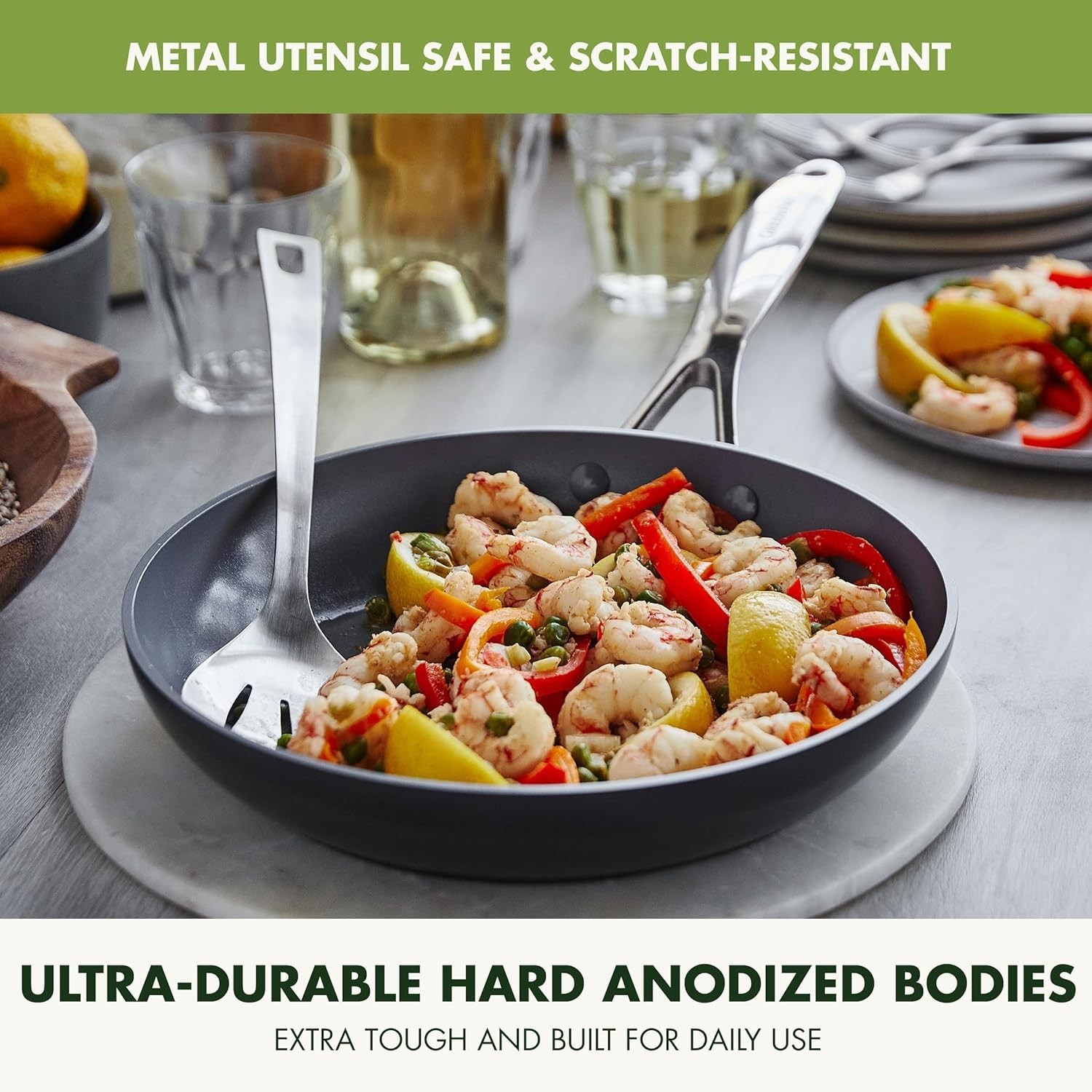 GreenPan Valencia Pro Hard Anodized Healthy Ceramic Nonstick 8 9.5 and 11 Fry