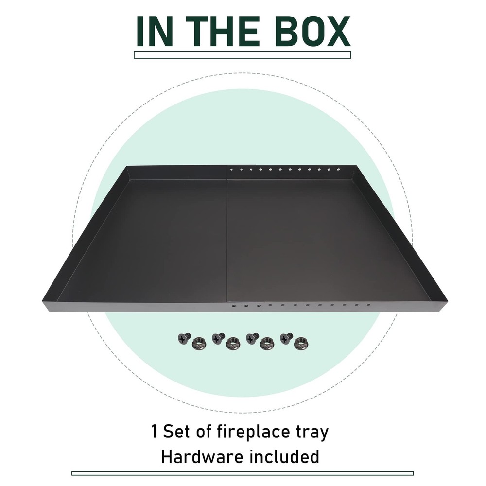 Adjustable Fireplace Tray, Expandable Ash Pan for Ash Collection, Galvanized Ste