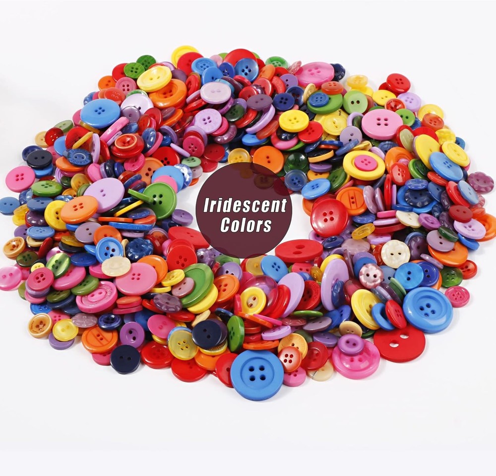 700pcs Buttons for Crafts, Assorted Size Iridescent for...