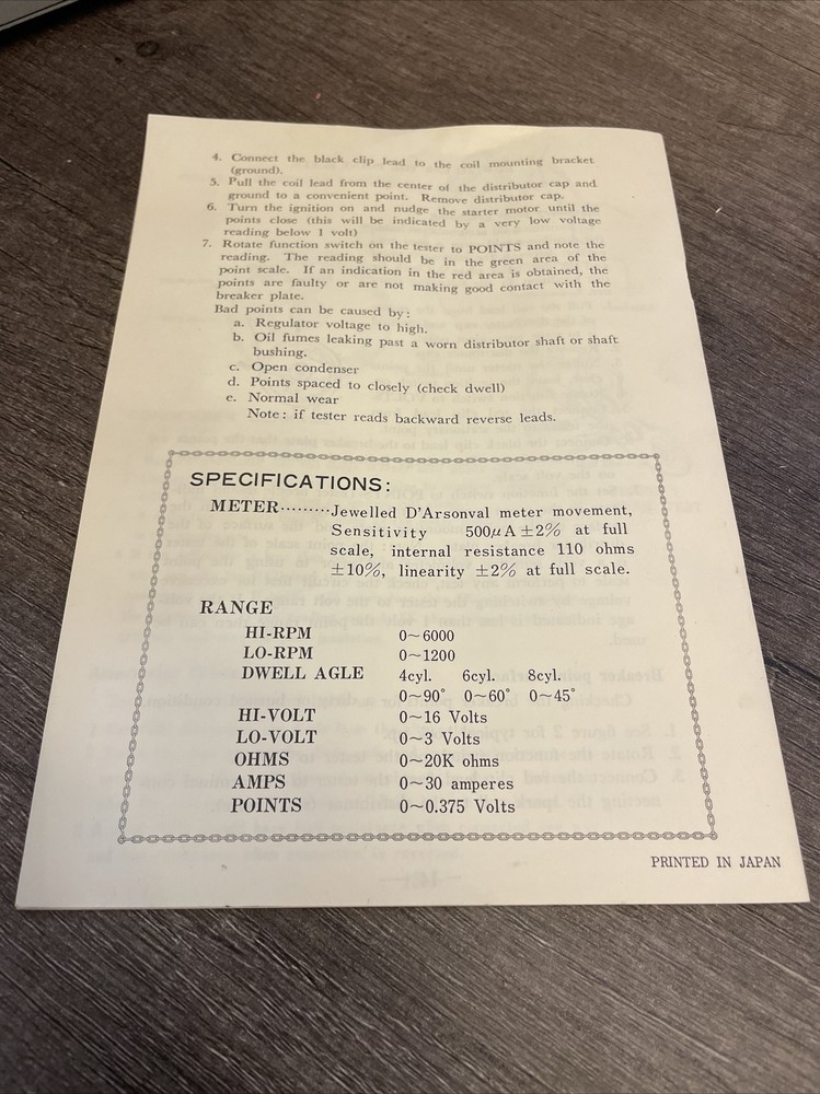 Vintage PSM Solid State Engine Analyzer NOS