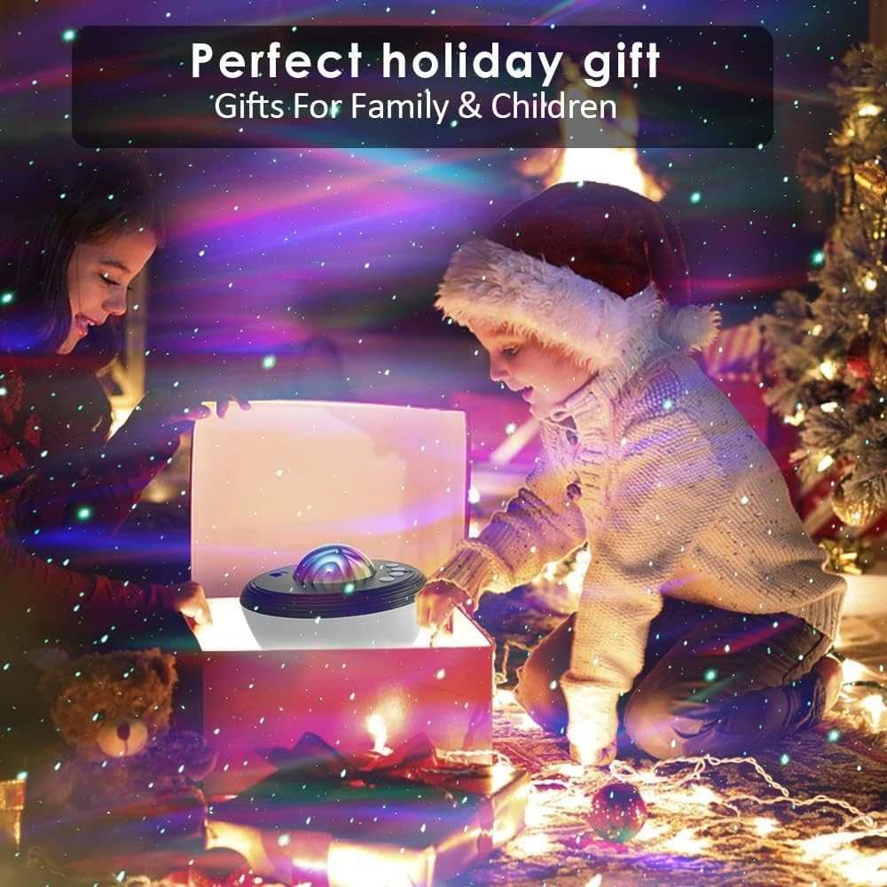 Galaxy Projector Star Projector,Northern Lights with Remote White