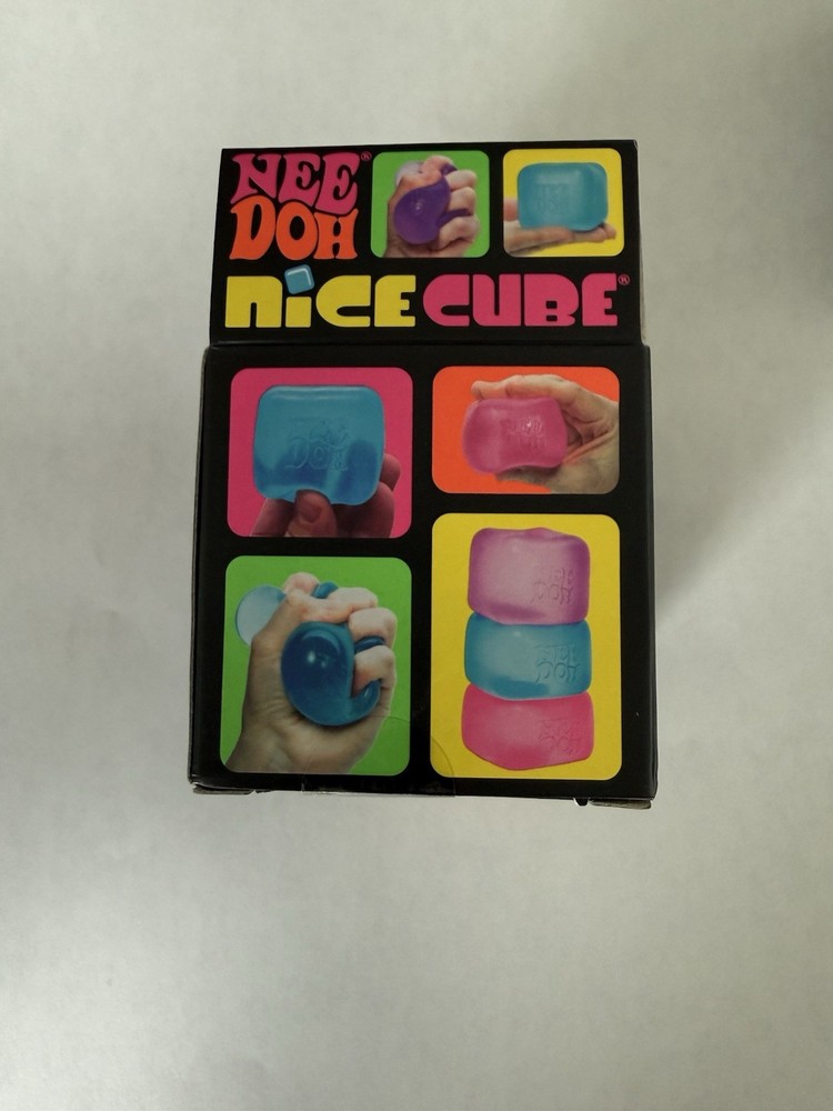 Schylling Nee Doh Nice Cube Super Solid Squeeze Box 3-pc bundle