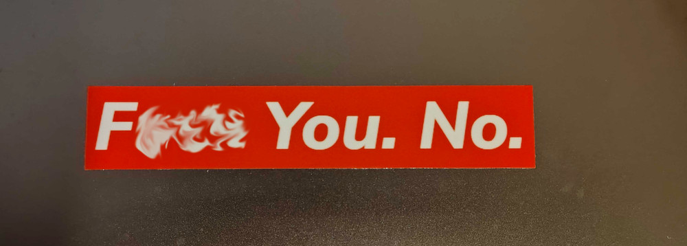 F You. No. Box Logo Sticker