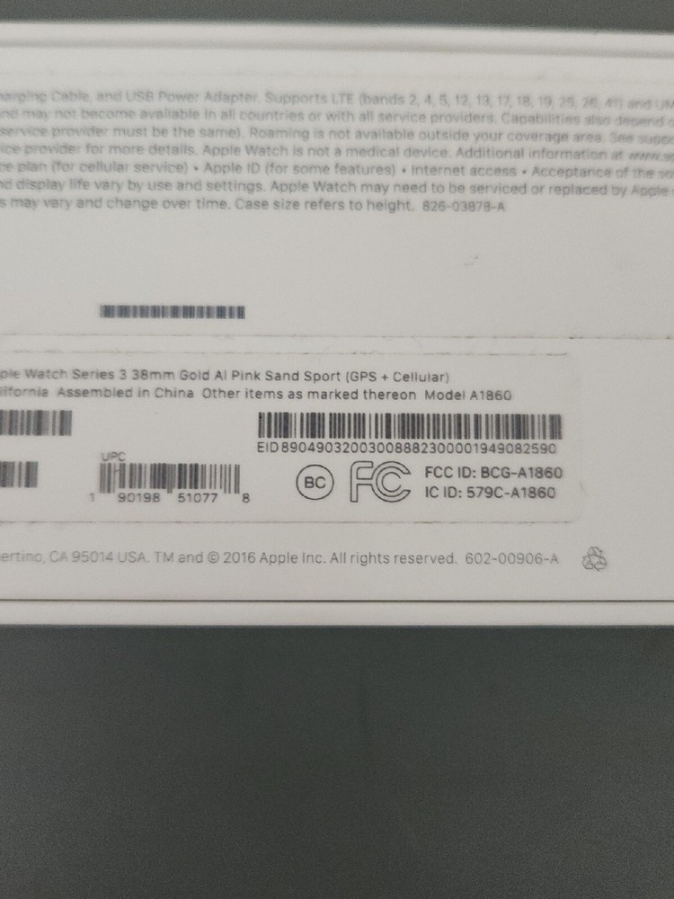 Apple Watch Series 3 Box Only - Empty Box Only