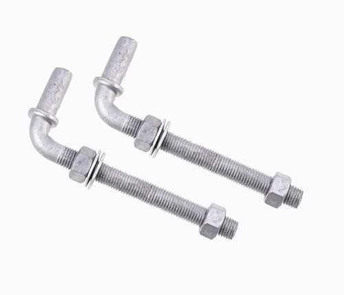J-Bolt Post Hinge with 5/8" Hinge Pin Galvanized Post Gate Hinge for 6" (2 Pcs)