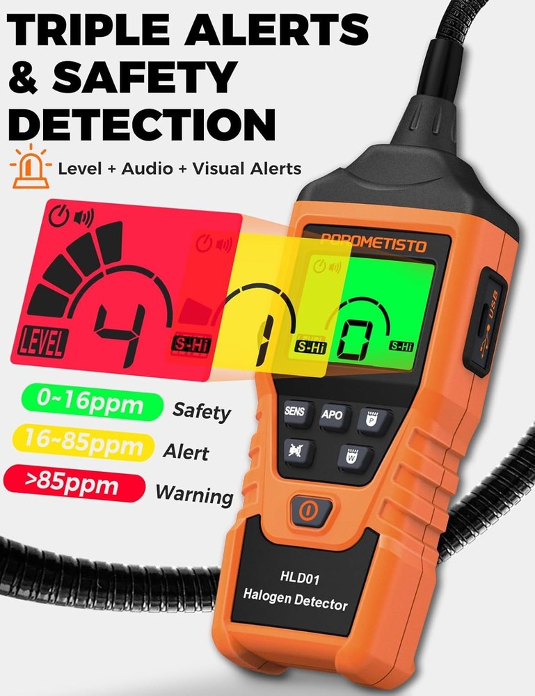 2 in 1 Rechargeable Halogen Detector HVAC ,Detect CFCs,HFCCS,HFCS,HF