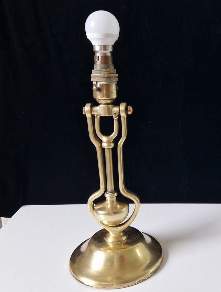 Antique Solid Brass Mariner's Electric Gimbal Wall/Table Lamp