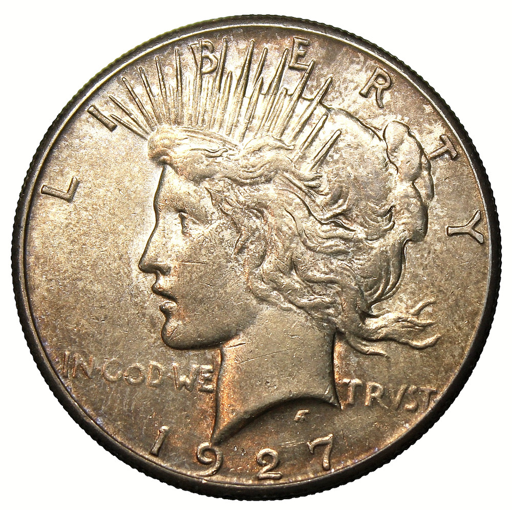 1927 Peace Silver Dollar - Nice Toned Uncirculated !!