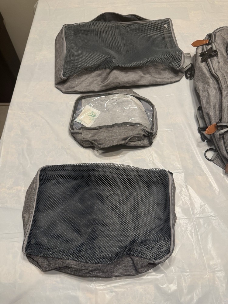 Vancropak Gray Expandable Carry On Backpack with Packing Cubes