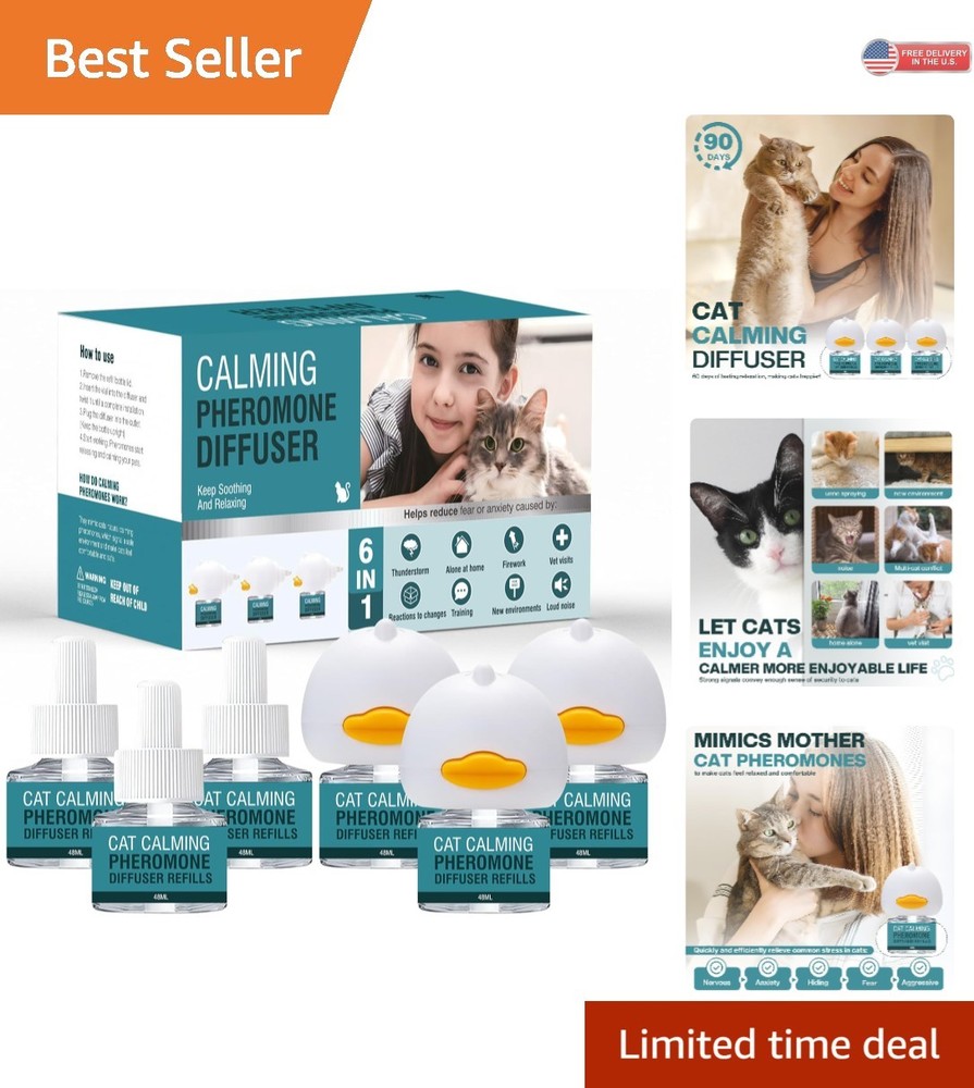 Indoor Multi Cat Calming Diffuser Kit Pheromone Refill for Anxiety Relief Stress