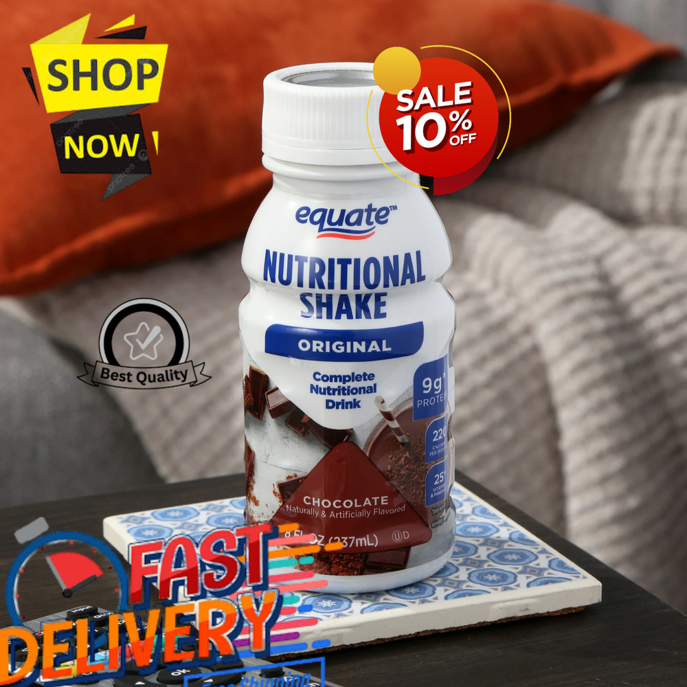 Equate Chocolate Original Nutritional Shake, 8 FL OZ, 6 Count