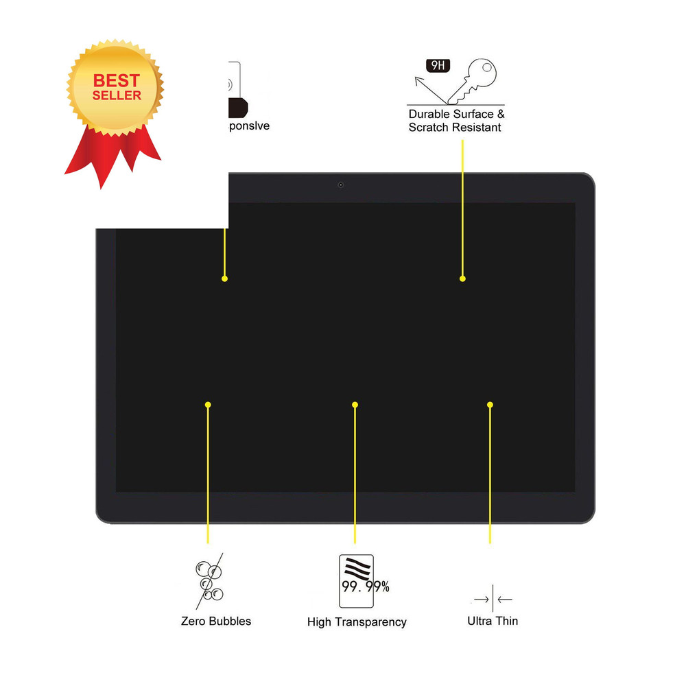 Transwon 2PCS Tempered Glass Screen Protector for LAUNCH X431 PRO3S+ clear