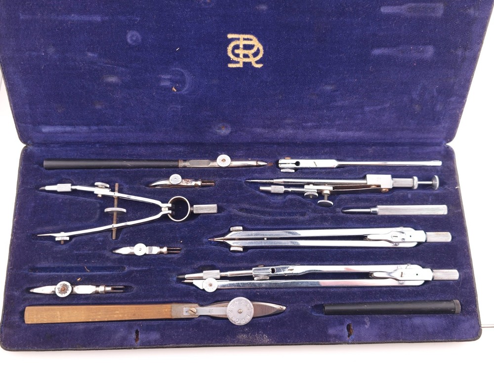 *READ* Vintage PRECISION Pracision E. O RICHTER Drafting Drawing Engineering Set