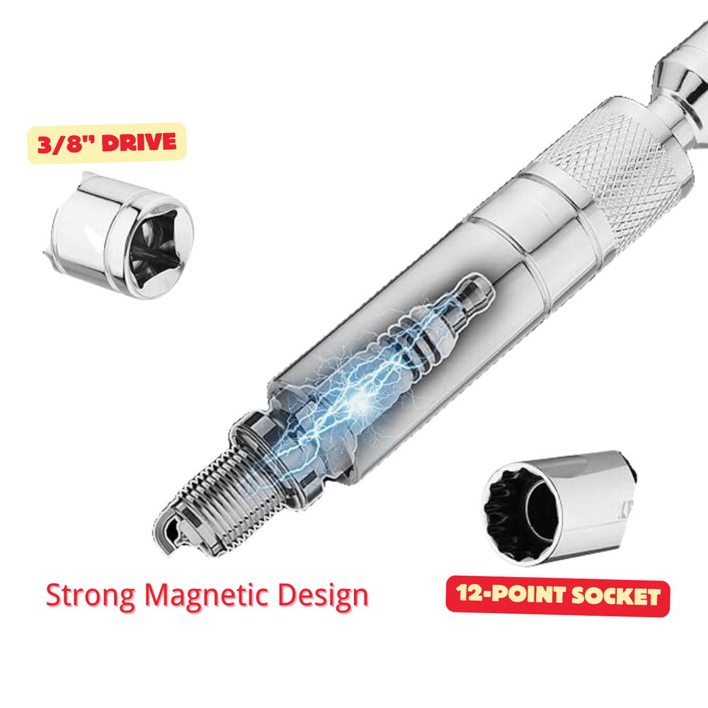 Spark Plug Socket,3/8 Inch Drive Magnetic, Swivel Thin Wall Spark Plug,Universal