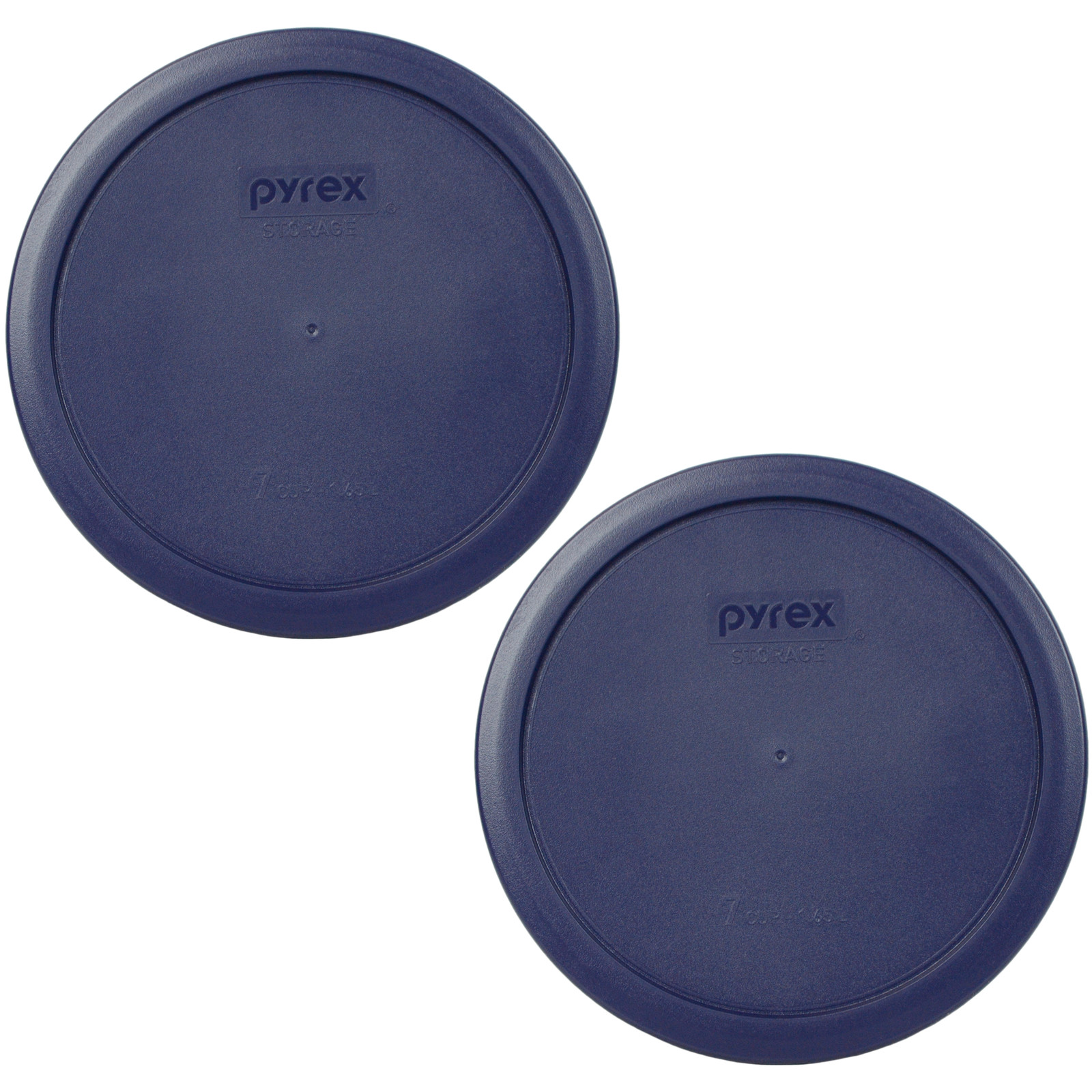 Pyrex 2 Pack Blue Plastic Round 6/7 Cup Storage Lid Cover 7402-PC for Glass Bowl