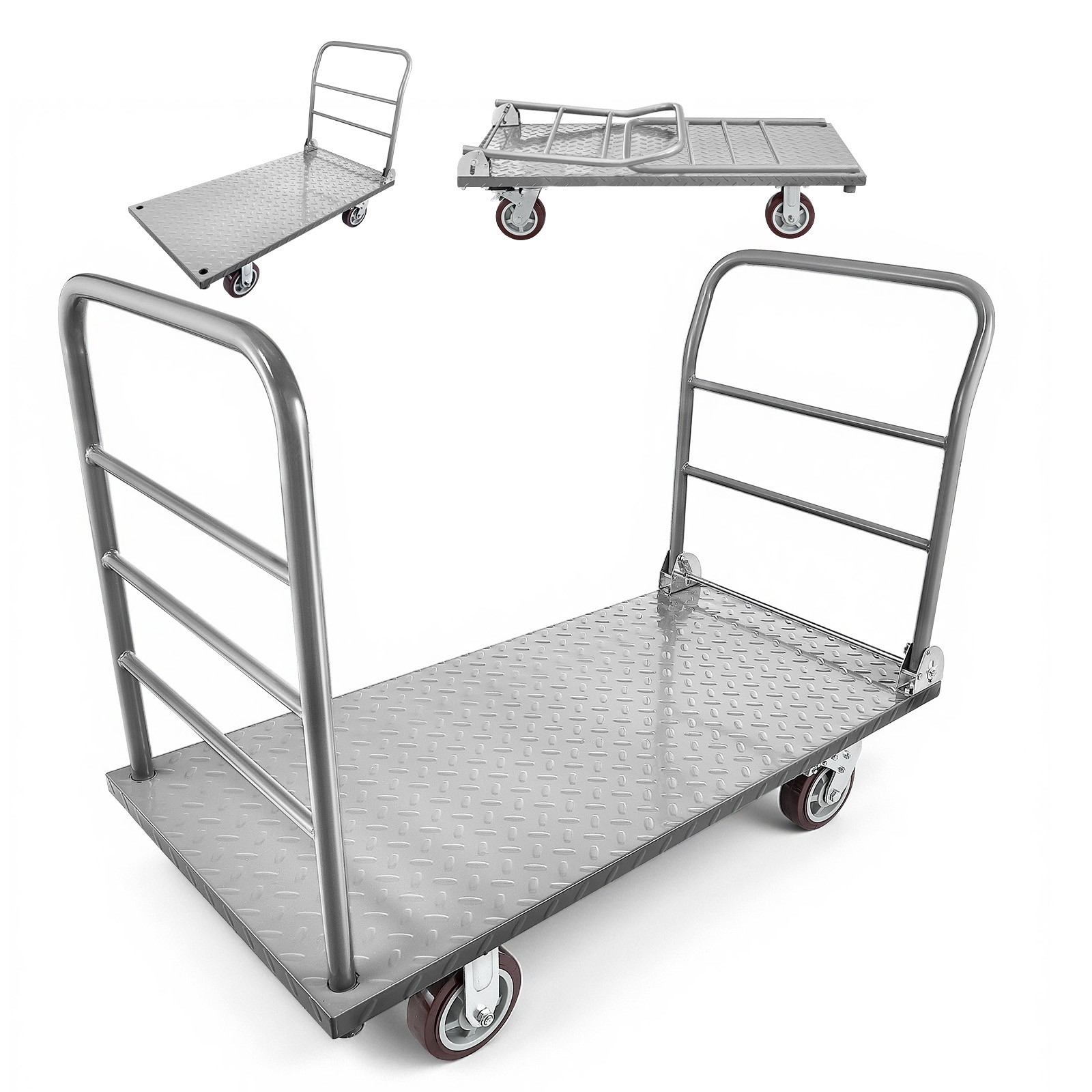 Uimoso Heavy Duty Foldable Platform Cart, 2650 lbs Capacity with Wheels