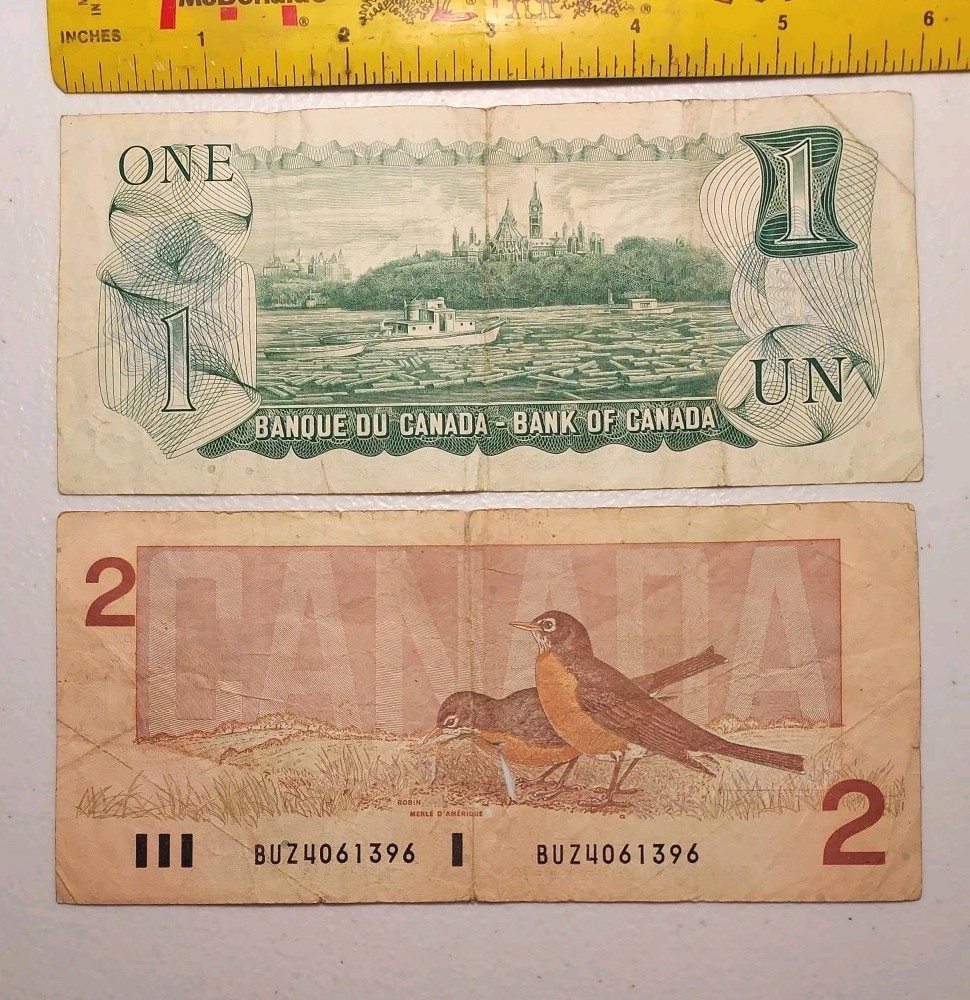 Canada $1 Dollar 1973 and $2 Dollars 1986 *Circulated*
