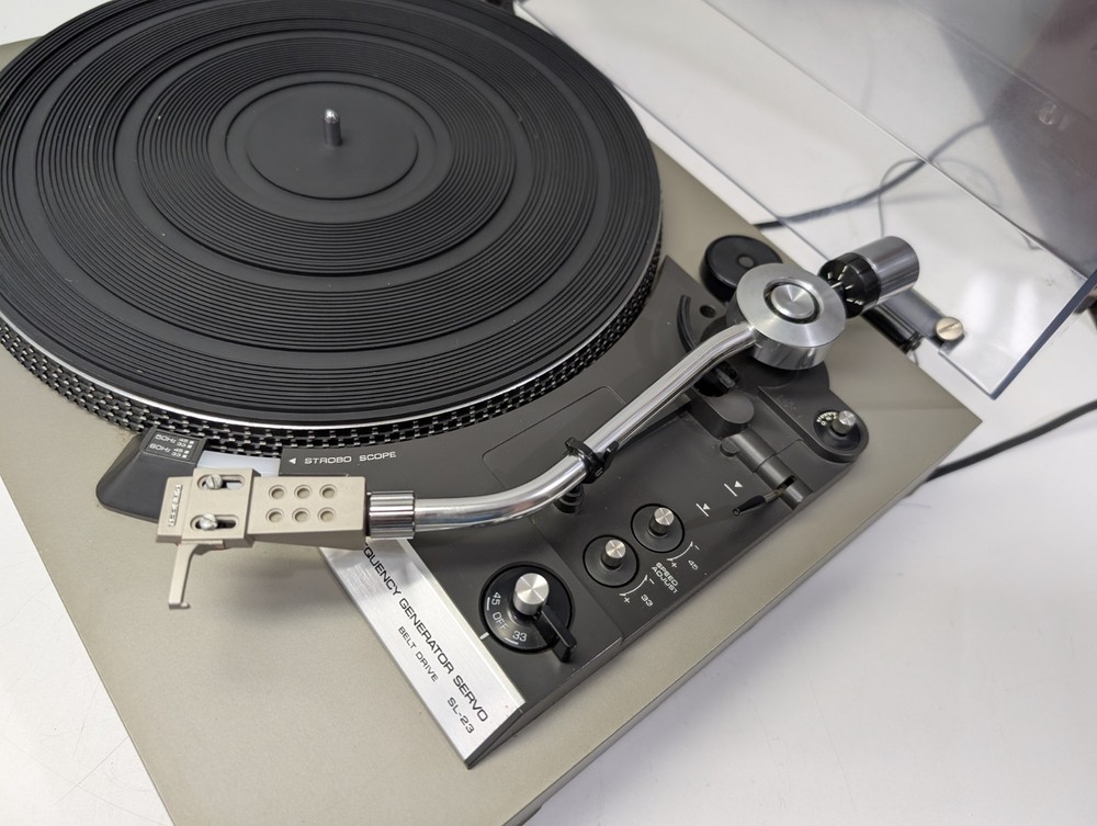 Technics SL-23 Turntable Pioneer Headshell Tested Working