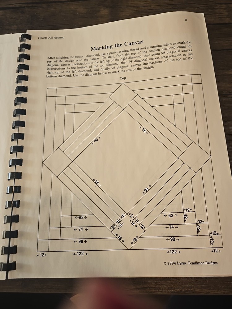 Lynne Tomlinson Designs Hearts All Around Needlepoint Bound PATTERN Book