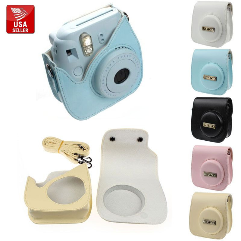 FUJIFILM INSTAX MINI 8 PU Leather protective camera case soft and Matching Strap