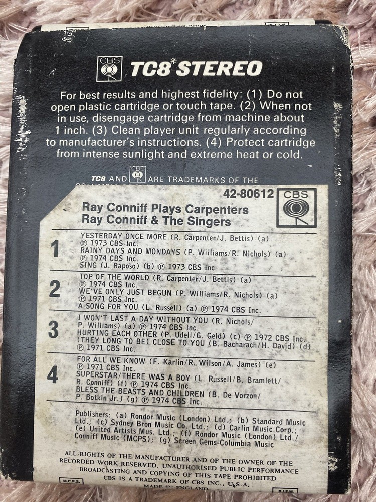 vintage 8 track tapes B