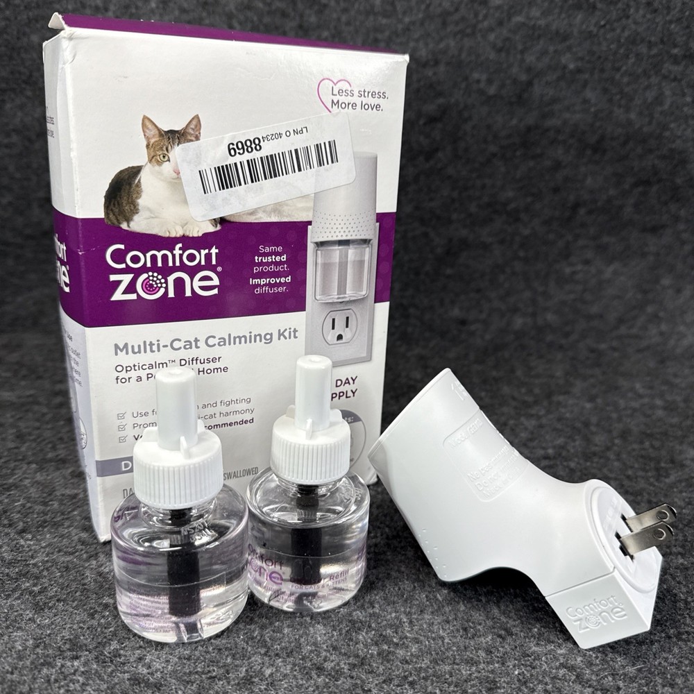 Comfort Zone 1 Diffuser & 2 Refills Multi-Cat Calming Kit Opticalm Diffuser
