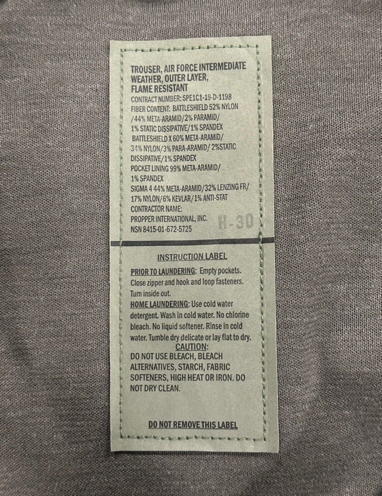 NOS Massif Elements CWAS Pants, US Air Force, Medium/Short, U-79