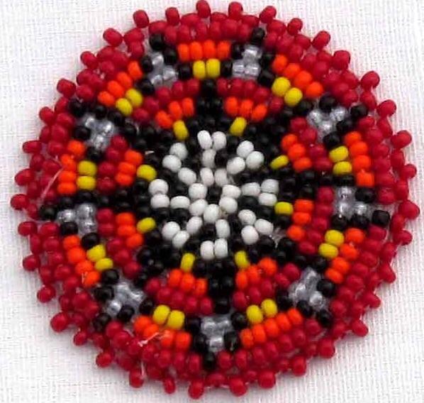 Handmade Beaded Red 1.5 inch Rosette