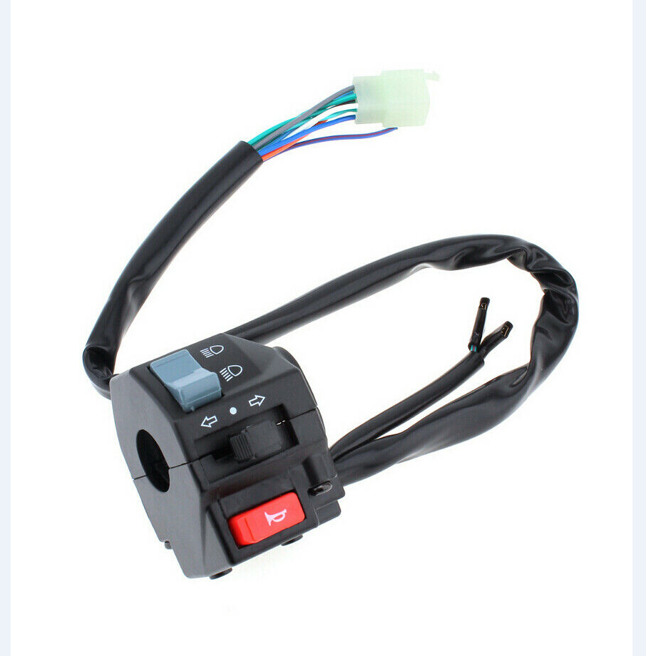 2X Motorcycle 7/8" Handlebar Horn/Low/High Beam Refit Switch Assembly Controller