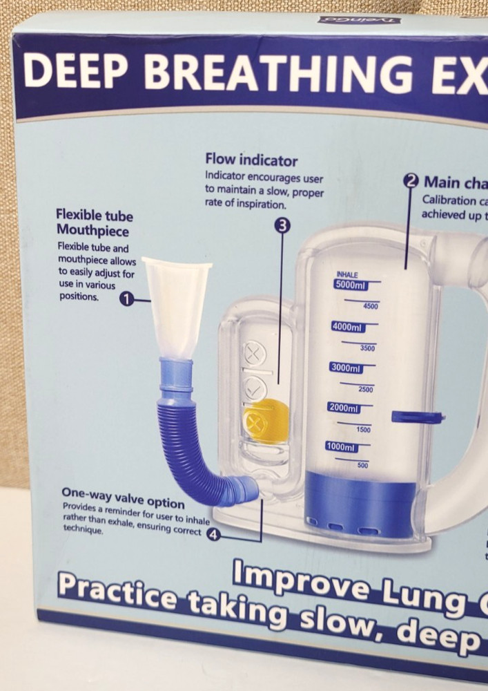 Breathing Exercise Device for Lungs Deep Breathing, Incentive Spirometer 5000ml