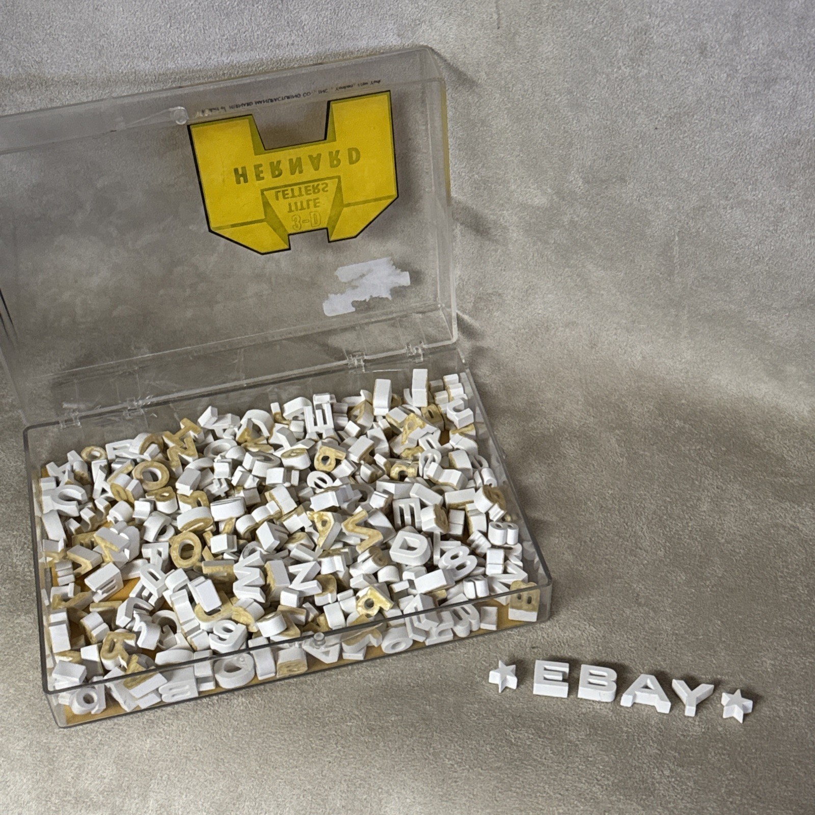 Vintage 1960s Hernard 3-D Title Letters Original Lower Upper Case White