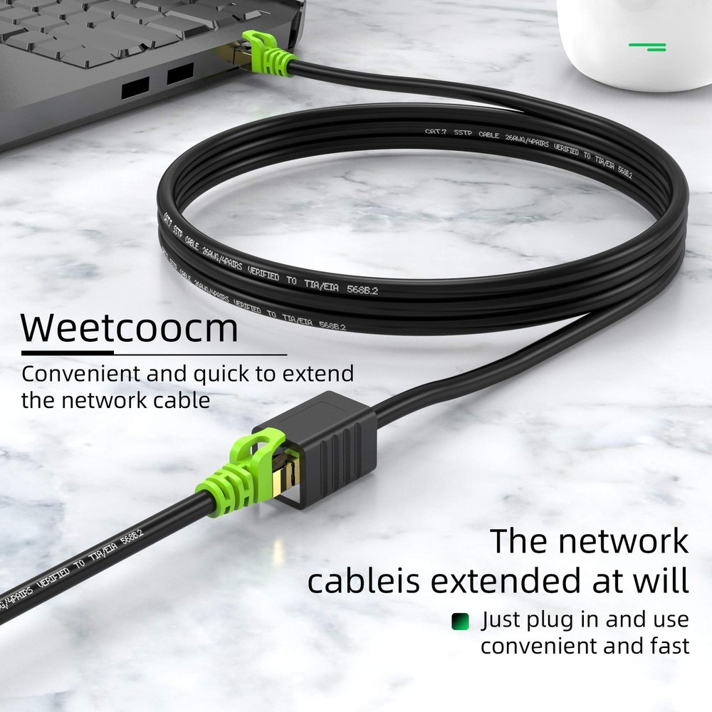 Weetcoocm Ethernet Extension Cable 20ft, Network Cat6a Patch 20FT
