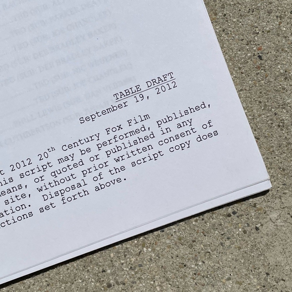 American Dad 2012 Buck, Wild Production Used Table Draft Script Seth MacFarlane