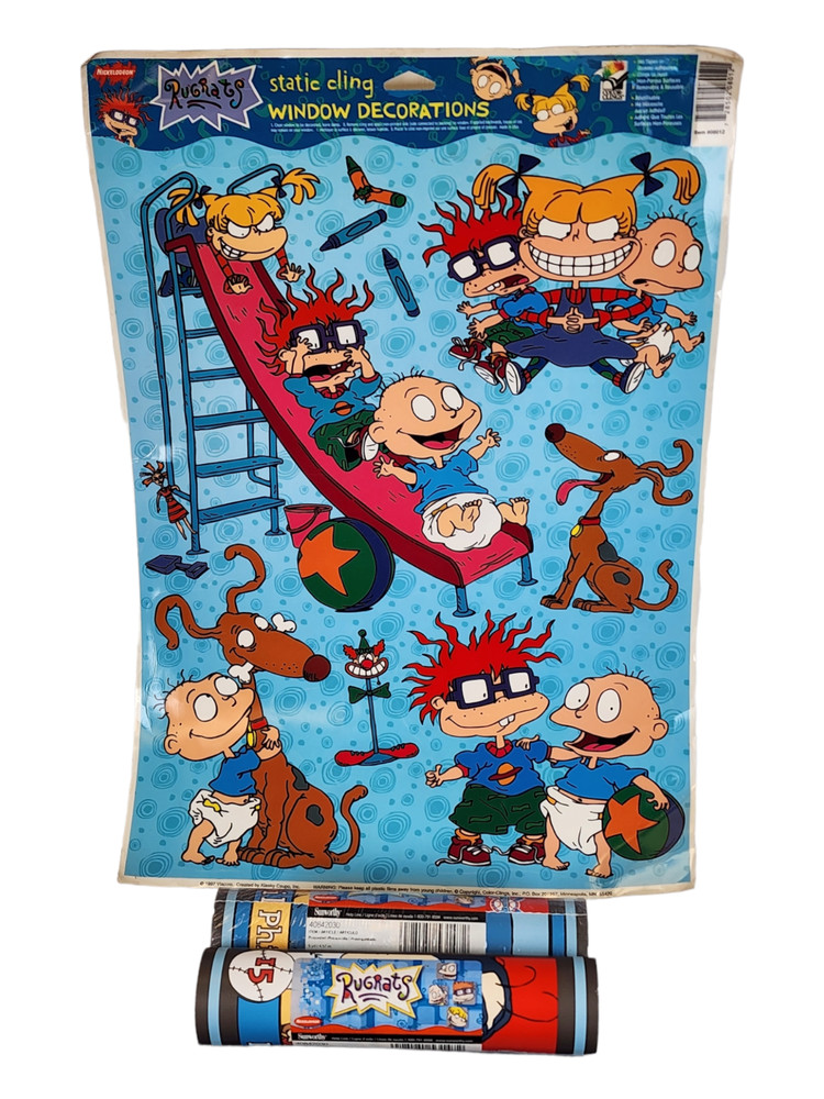 Nickelodeon Rugrats Static Cling Window Decoration & 2 Rolls Prepasted Wallpaper