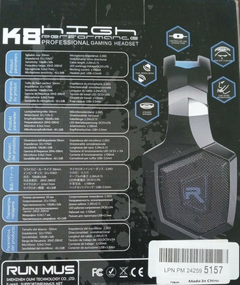 K8 high performance.Professional Gaming Headset.New