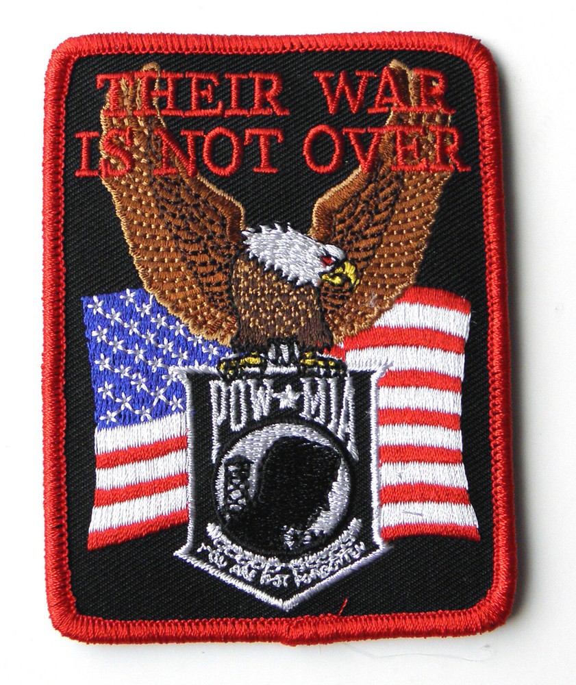 Pow Mia USA Flag Eagle Embroidered  Patch 3 Inches