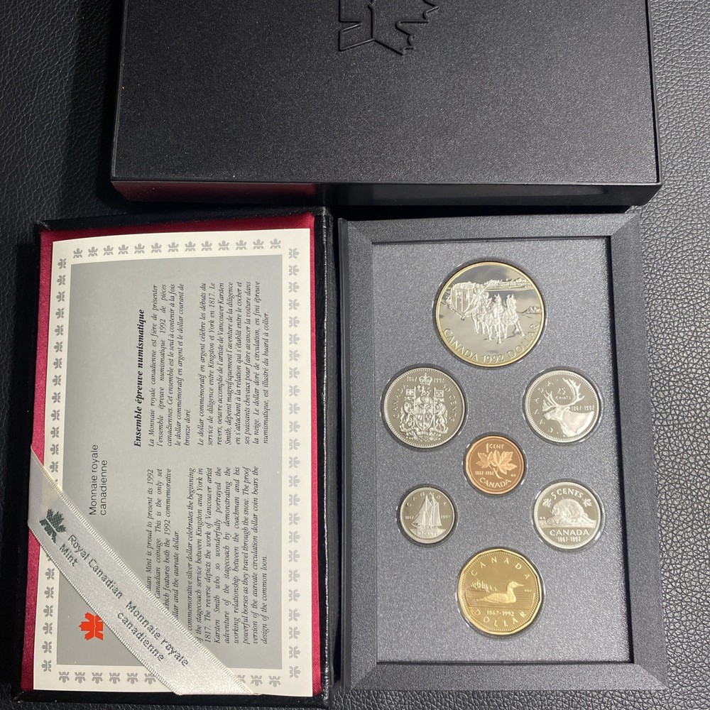 1992 Canada Proof Double Dollar Set (.925 Silver Dollar -Mint Set) Uncirculated