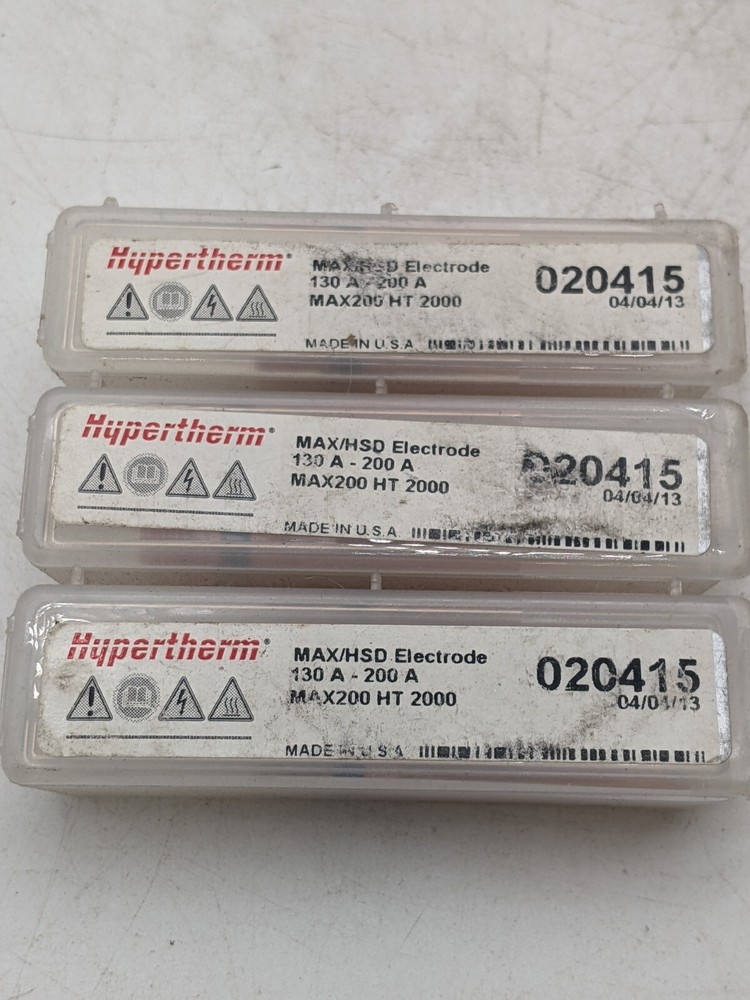 3 Piece Set 020415 MAX/HSD Electrode 130A - 200A Max 200 HT 2000