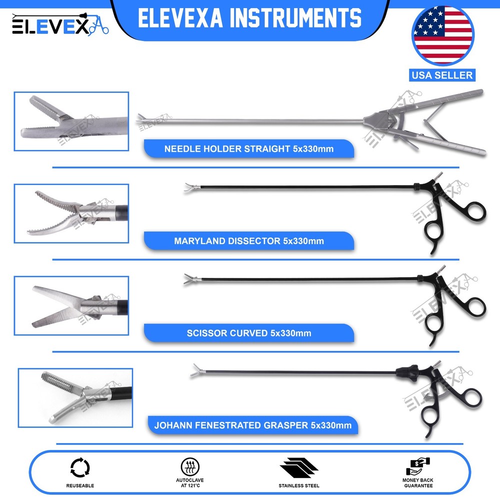 Laparoscopy Needle Holder Grasper Dissector Scissor Forceps Training Instruments