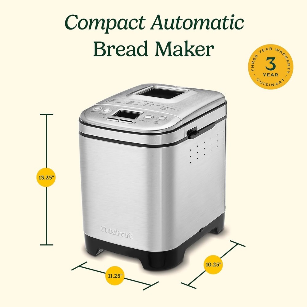 Cuisinart Bread Maker Machine, Stainless Steel Automatic Bread Machine