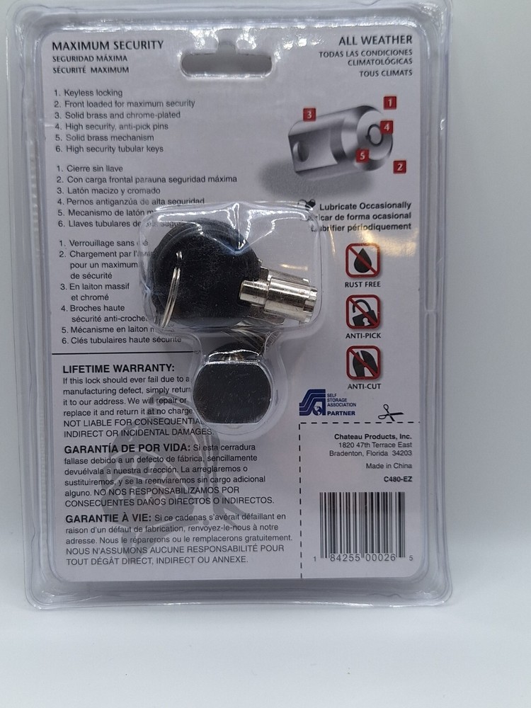Chateau E-Z Lock for Self-storage MAXIMUM SECURITY Keyless locking