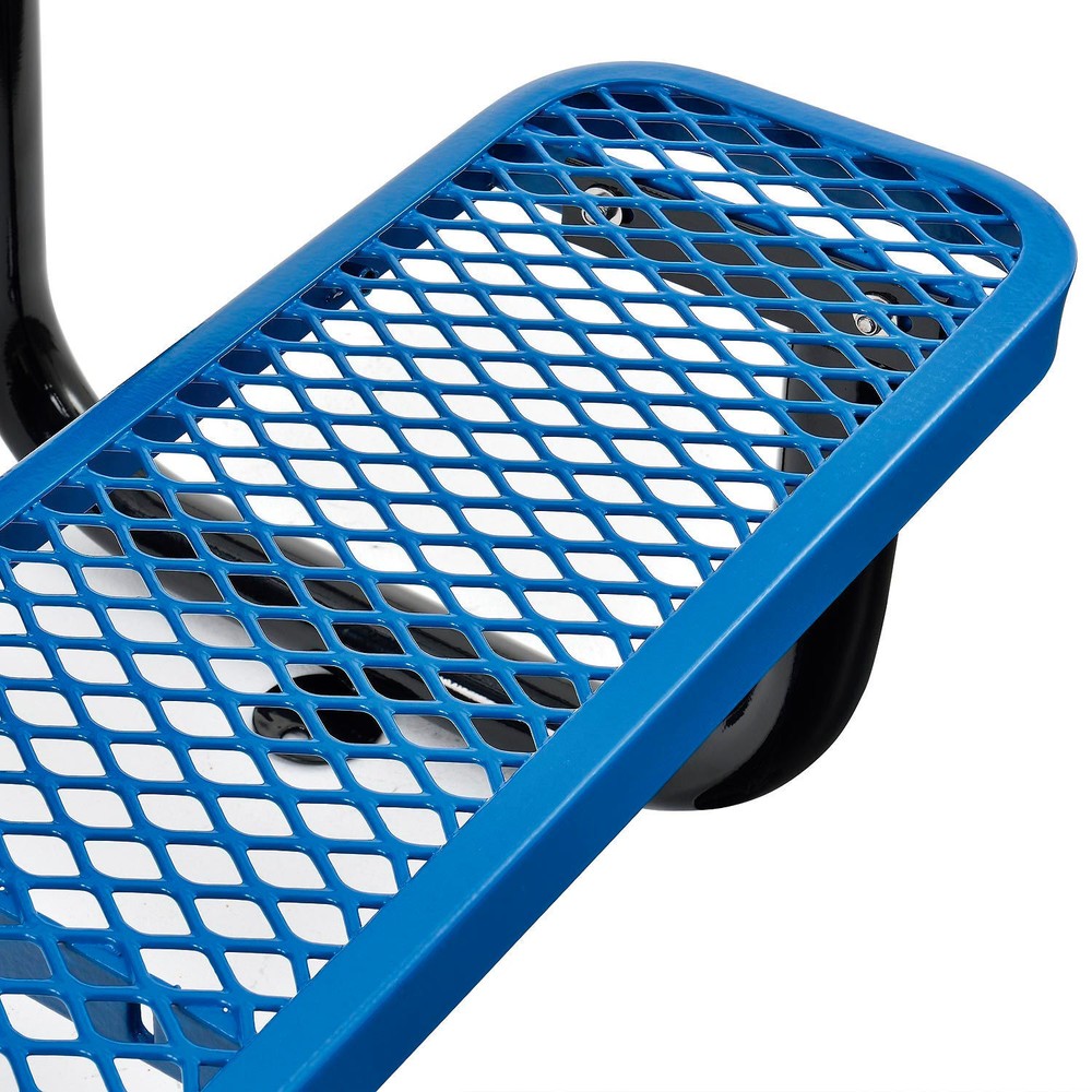 4' Rectangular Expanded Metal Picnic Table 48"L x 62"WBlue