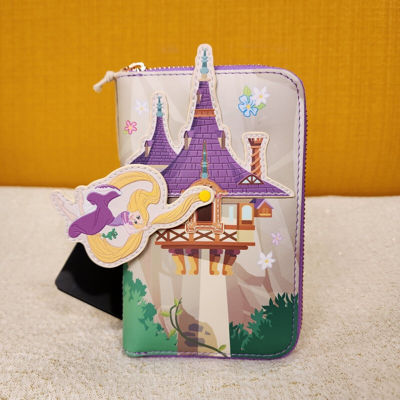 Loungefly Disney Tangled Rapunzel Swinging From Tower Zip Around Wallet NEW
