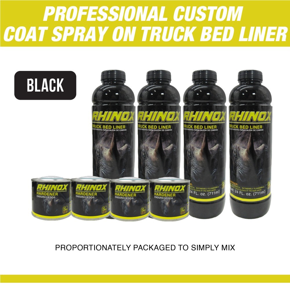 Rhinox Black 2 Gallon Urethane Spray-On Truck Bed Liner Kit with Spray Gun