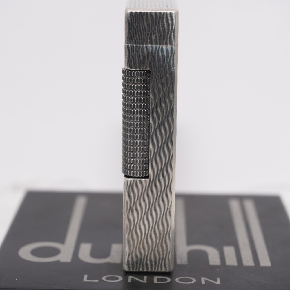 Dunhill Rollagas Lighter Silver WAV Pattern-Ultrasonically cleaned_Working